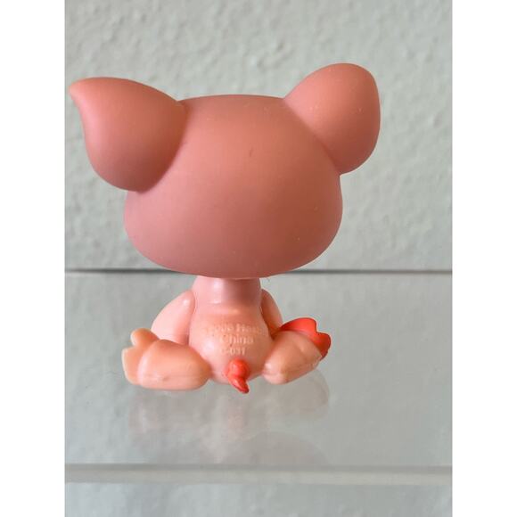 Littlest Pet Shop LPS Pink Orange Pig Teal Blue Eyes #1220 2006 - Picture 2 of 4